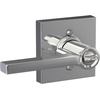 image:imageSchlage F10 LAT 622 CEN Latitude Door Lever with Century Trim Hall amp Closet Passage Lock Matte BlackBright Chrome