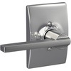 image:imageSchlage F10 LAT 622 CEN Latitude Door Lever with Century Trim Hall amp Closet Passage Lock Matte BlackBright Chrome