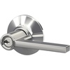 image:imageSchlage F10 LAT 622 CEN Latitude Door Lever with Century Trim Hall amp Closet Passage Lock Matte BlackBright Chrome