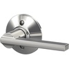 image:imageSchlage F10 LAT 622 CEN Latitude Door Lever with Century Trim Hall amp Closet Passage Lock Matte BlackBright Chrome