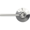 image:imageSchlage F10 LAT 622 CEN Latitude Door Lever with Century Trim Hall amp Closet Passage Lock Matte BlackBright Chrome