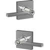 image:imageSchlage F10 LAT 622 CEN Latitude Door Lever with Century Trim Hall amp Closet Passage Lock Matte BlackBright Chrome