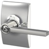 image:imageSchlage F10 LAT 622 CEN Latitude Door Lever with Century Trim Hall amp Closet Passage Lock Matte BlackBright Chrome