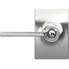 image:imageSchlage F10 LAT 622 CEN Latitude Door Lever with Century Trim Hall amp Closet Passage Lock Matte BlackBright Chrome