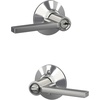 image:imageSchlage F10 LAT 622 CEN Latitude Door Lever with Century Trim Hall amp Closet Passage Lock Matte BlackBright Chrome