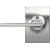 image:imageSchlage F10 LAT 622 CEN Latitude Door Lever with Century Trim Hall amp Closet Passage Lock Matte BlackBright Chrome