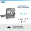 image:imageSchlage F10 LAT 622 CEN Latitude Door Lever with Century Trim Hall amp Closet Passage Lock Matte BlackBright Chrome