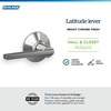 image:imageSchlage F10 LAT 622 CEN Latitude Door Lever with Century Trim Hall amp Closet Passage Lock Matte BlackBright Chrome
