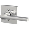 image:imageSchlage F10 LAT 622 CEN Latitude Door Lever with Century Trim Hall amp Closet Passage Lock Matte BlackBright Chrome