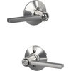 image:imageSchlage F10 LAT 622 CEN Latitude Door Lever with Century Trim Hall amp Closet Passage Lock Matte BlackBright Chrome