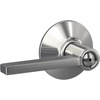 image:imageSchlage F10 LAT 622 CEN Latitude Door Lever with Century Trim Hall amp Closet Passage Lock Matte BlackBright Chrome