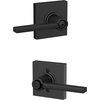 image:imageSchlage F10 LAT 622 CEN Latitude Door Lever with Century Trim Hall amp Closet Passage Lock Matte BlackMatte Black