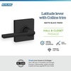image:imageSchlage F10 LAT 622 CEN Latitude Door Lever with Century Trim Hall amp Closet Passage Lock Matte BlackMatte Black