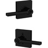 image:imageSchlage F10 LAT 622 CEN Latitude Door Lever with Century Trim Hall amp Closet Passage Lock Matte BlackMatte Black