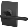 image:imageSchlage F10 LAT 622 CEN Latitude Door Lever with Century Trim Hall amp Closet Passage Lock Matte BlackMatte Black