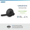 image:imageSchlage F10 LAT 622 CEN Latitude Door Lever with Century Trim Hall amp Closet Passage Lock Matte BlackMatte Black