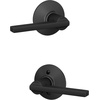 image:imageSchlage F10 LAT 622 CEN Latitude Door Lever with Century Trim Hall amp Closet Passage Lock Matte BlackMatte Black