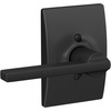 image:imageSchlage F10 LAT 622 CEN Latitude Door Lever with Century Trim Hall amp Closet Passage Lock Matte BlackMatte Black