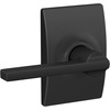 image:imageSchlage F10 LAT 622 CEN Latitude Door Lever with Century Trim Hall amp Closet Passage Lock Matte BlackMatte Black