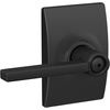 image:imageSchlage F10 LAT 622 CEN Latitude Door Lever with Century Trim Hall amp Closet Passage Lock Matte BlackMatte Black
