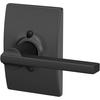 image:imageSchlage F10 LAT 622 CEN Latitude Door Lever with Century Trim Hall amp Closet Passage Lock Matte BlackMatte Black