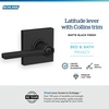 image:imageSchlage F10 LAT 622 CEN Latitude Door Lever with Century Trim Hall amp Closet Passage Lock Matte BlackMatte Black