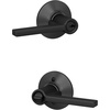 image:imageSchlage F10 LAT 622 CEN Latitude Door Lever with Century Trim Hall amp Closet Passage Lock Matte BlackMatte Black
