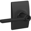 image:imageSchlage F10 LAT 622 CEN Latitude Door Lever with Century Trim Hall amp Closet Passage Lock Matte BlackMatte Black
