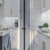 image:imageSchlage F10 LAT 622 CEN Latitude Door Lever with Century Trim Hall amp Closet Passage Lock Matte BlackMatte Black