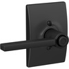 image:imageSchlage F10 LAT 622 CEN Latitude Door Lever with Century Trim Hall amp Closet Passage Lock Matte BlackMatte Black