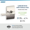 image:imageSchlage F10 LAT 622 CEN Latitude Door Lever with Century Trim Hall amp Closet Passage Lock Matte BlackPolished Nickel