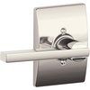 image:imageSchlage F10 LAT 622 CEN Latitude Door Lever with Century Trim Hall amp Closet Passage Lock Matte BlackPolished Nickel