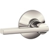 image:imageSchlage F10 LAT 622 CEN Latitude Door Lever with Century Trim Hall amp Closet Passage Lock Matte BlackPolished Nickel