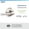 image:imageSchlage F10 LAT 622 CEN Latitude Door Lever with Century Trim Hall amp Closet Passage Lock Matte BlackPolished Nickel