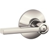 image:imageSchlage F10 LAT 622 CEN Latitude Door Lever with Century Trim Hall amp Closet Passage Lock Matte BlackPolished Nickel