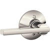 image:imageSchlage F10 LAT 622 CEN Latitude Door Lever with Century Trim Hall amp Closet Passage Lock Matte BlackPolished Nickel