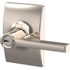 image:imageSchlage F10 LAT 622 CEN Latitude Door Lever with Century Trim Hall amp Closet Passage Lock Matte BlackPolished Nickel