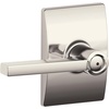 image:imageSchlage F10 LAT 622 CEN Latitude Door Lever with Century Trim Hall amp Closet Passage Lock Matte BlackPolished Nickel