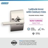 image:imageSchlage F10 LAT 622 CEN Latitude Door Lever with Century Trim Hall amp Closet Passage Lock Matte BlackPolished Nickel