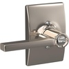 image:imageSchlage F10 LAT 622 CEN Latitude Door Lever with Century Trim Hall amp Closet Passage Lock Matte BlackPolished Nickel