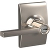 image:imageSchlage F10 LAT 622 CEN Latitude Door Lever with Century Trim Hall amp Closet Passage Lock Matte BlackPolished Nickel