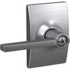 image:imageSchlage F10 LAT 622 CEN Latitude Door Lever with Century Trim Hall amp Closet Passage Lock Matte BlackSatin Chrome