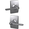 image:imageSchlage F10 LAT 622 CEN Latitude Door Lever with Century Trim Hall amp Closet Passage Lock Matte BlackSatin Chrome