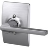 image:imageSchlage F10 LAT 622 CEN Latitude Door Lever with Century Trim Hall amp Closet Passage Lock Matte BlackSatin Chrome