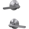 image:imageSchlage F10 LAT 622 CEN Latitude Door Lever with Century Trim Hall amp Closet Passage Lock Matte BlackSatin Chrome