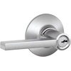 image:imageSchlage F10 LAT 622 CEN Latitude Door Lever with Century Trim Hall amp Closet Passage Lock Matte BlackSatin Chrome