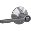image:imageSchlage F10 LAT 622 CEN Latitude Door Lever with Century Trim Hall amp Closet Passage Lock Matte BlackSatin Chrome