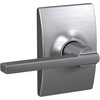 image:imageSchlage F10 LAT 622 CEN Latitude Door Lever with Century Trim Hall amp Closet Passage Lock Matte BlackSatin Chrome