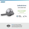 image:imageSchlage F10 LAT 622 CEN Latitude Door Lever with Century Trim Hall amp Closet Passage Lock Matte BlackSatin Chrome