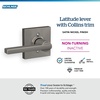 image:imageSchlage F10 LAT 622 CEN Latitude Door Lever with Century Trim Hall amp Closet Passage Lock Matte BlackSatin Nickel